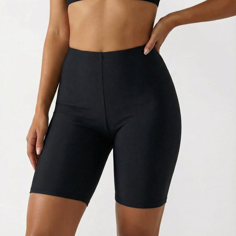 Firpearl Women's Swim Shorts UV Sport Boardshorts Swimsuit Bottom Modest Bathing Suit Shorts US16 Black - Image 3